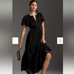 Anthropologie Black The Somerset Maxi Dress: Cutwork Edition